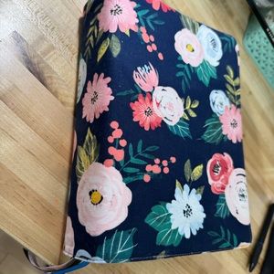 Life Application Study Bible NLT Large Print w/ tabs & custom floral cover🌸